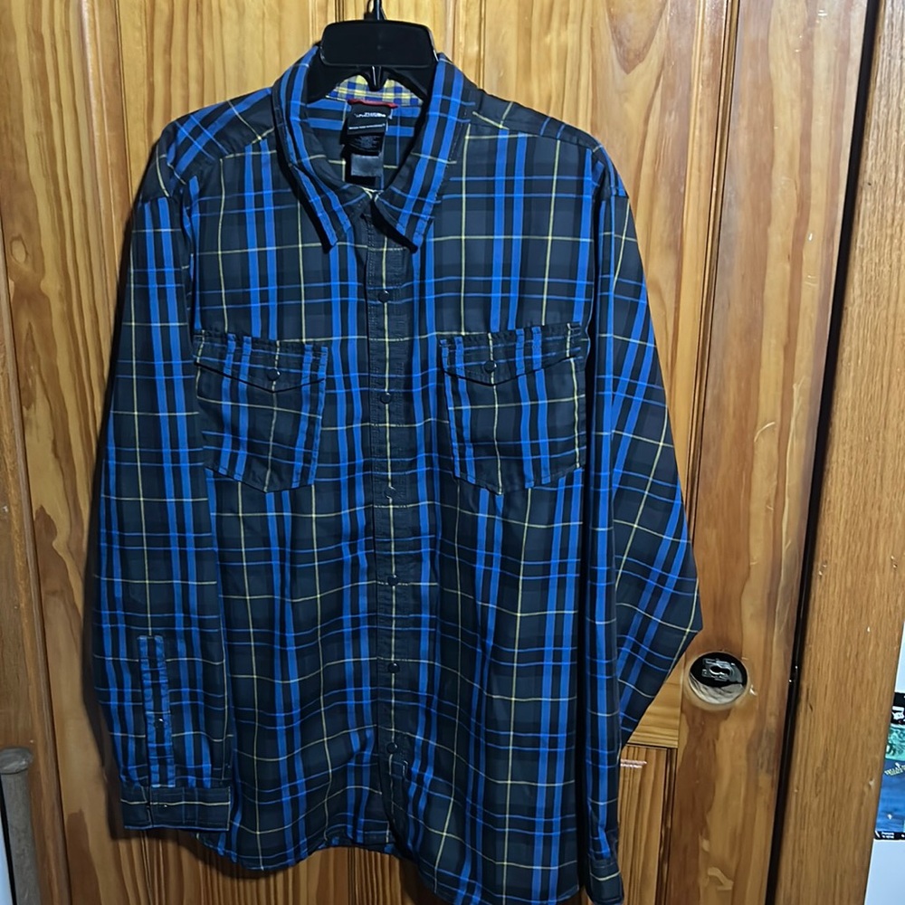The North Face Long Sleeve Snap Button Up Shirt Collared XL Outdoor Hiking